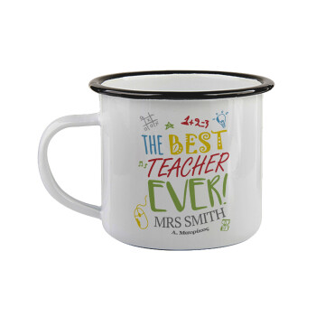 The best teacher ever!, Κούπα εμαγιέ με μαύρο χείλος 360ml