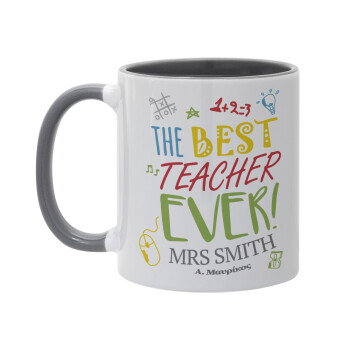 The best teacher ever!, Mug colored grey, ceramic, 330ml