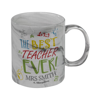 The best teacher ever!, Mug ceramic marble style, 330ml