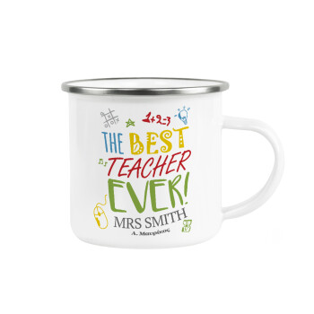 The best teacher ever!, Metallic enamel cup white 360ml