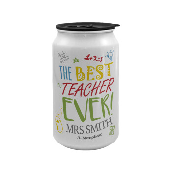 The best teacher ever!, Κούπα ταξιδιού μεταλλική με καπάκι (tin-can) 500ml