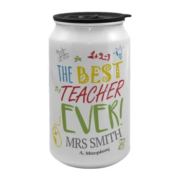 The best teacher ever!, Κούπα ταξιδιού μεταλλική με καπάκι (tin-can) 500ml