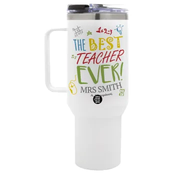 The best teacher ever!, Mega Tumbler με καπάκι, διπλού τοιχώματος (θερμό) 1,2L