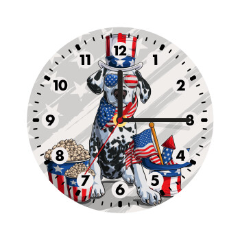 Happy 4th of July, Wooden wall clock (20cm)