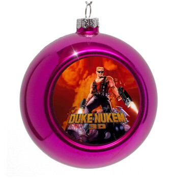 Duke nukem, Purple Christmas tree ornament bauble 8cm