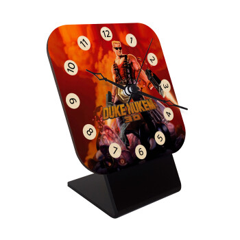 Duke nukem, Quartz Table clock in natural wood (10cm)
