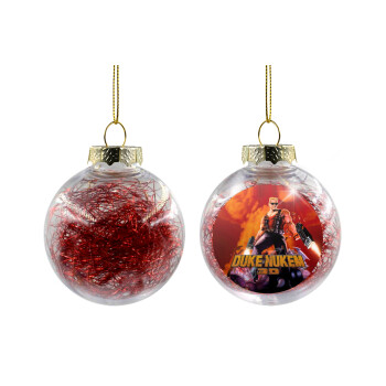 Duke nukem, Χριστουγεννιάτικη μπάλα δένδρου διάφανη με κόκκινο γέμισμα 8cm