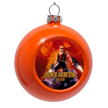 Duke nukem, Orange Christmas tree ornament bauble 8cm