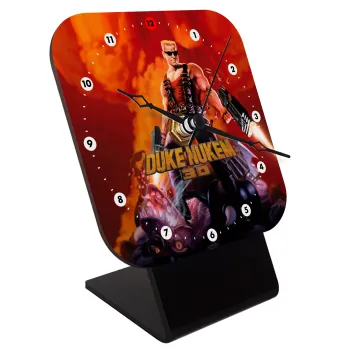 Duke nukem, Quartz Wooden table clock with hands (10cm)
