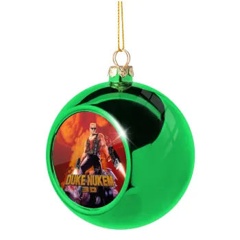 Duke nukem, Green Christmas tree ornament ball 8cm