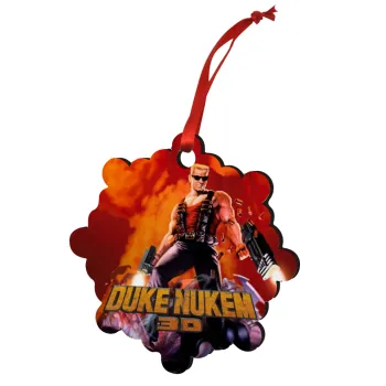 Duke nukem, Christmas ornament snowflake wooden 7.5cm