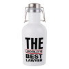 The world's best Lawyer, Μεταλλικό παγούρι Λευκό (Stainless steel) με καπάκι ασφαλείας 1L