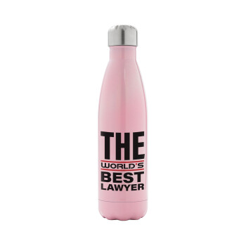 The world's best Lawyer, Metal mug thermos Pink Iridiscent (Stainless steel), double wall, 500ml