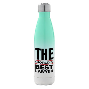 The world's best Lawyer, Metal mug thermos Green/White (Stainless steel), double wall, 500ml