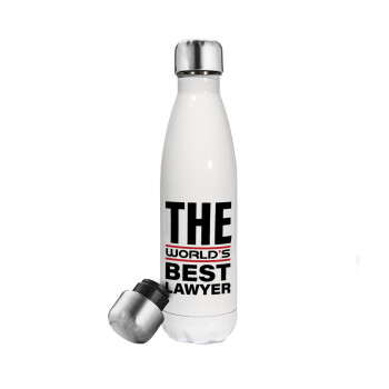 The world's best Lawyer, Μεταλλικό παγούρι θερμός Λευκό (Stainless steel), διπλού τοιχώματος, 500ml