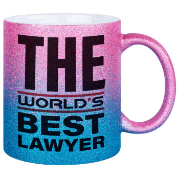 The world's best Lawyer, Κούπα Χρυσή/Μπλε Glitter, κεραμική, 330ml