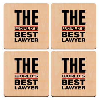 The world's best Lawyer, ΣΕΤ x4 Σουβέρ ξύλινα τετράγωνα plywood (9cm)