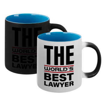 The world's best Lawyer, Κούπα Μαγική εσωτερικό μπλε, κεραμική 330ml που αλλάζει χρώμα με το ζεστό ρόφημα (1 τεμάχιο)