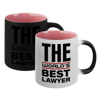The world's best Lawyer, Κούπα Μαγική εσωτερικό ΡΟΖ, κεραμική 330ml που αλλάζει χρώμα με το ζεστό ρόφημα (1 τεμάχιο)