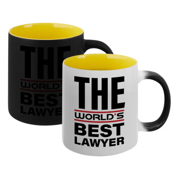 The world's best Lawyer, Κούπα Μαγική εσωτερικό κίτρινη, κεραμική 330ml που αλλάζει χρώμα με το ζεστό ρόφημα (1 τεμάχιο)
