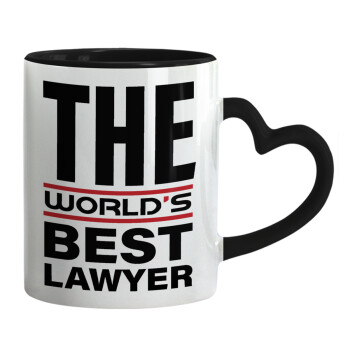 The world's best Lawyer, Mug heart black handle, ceramic, 330ml