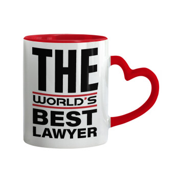 The world's best Lawyer, Mug heart red handle, ceramic, 330ml