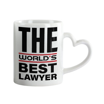 The world's best Lawyer, Κούπα καρδιά χερούλι λευκή, κεραμική, 330ml