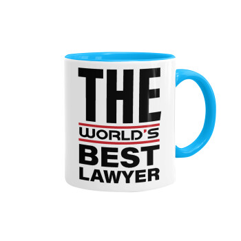 The world's best Lawyer, Mug colored light blue, ceramic, 330ml