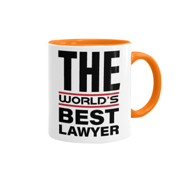 The world's best Lawyer, Mug colored orange, ceramic, 330ml