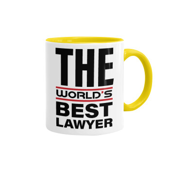 The world's best Lawyer, Mug colored yellow, ceramic, 330ml