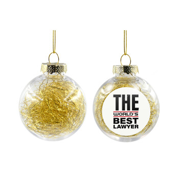 The world's best Lawyer, Χριστουγεννιάτικη μπάλα δένδρου διάφανη με χρυσό γέμισμα 8cm