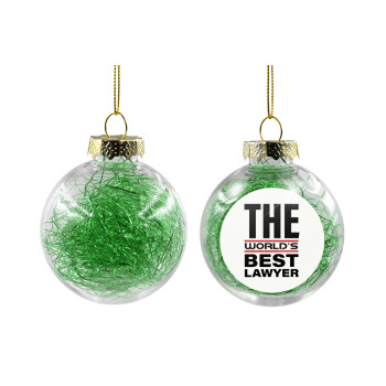 The world's best Lawyer, Χριστουγεννιάτικη μπάλα δένδρου διάφανη με πράσινο γέμισμα 8cm