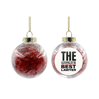 The world's best Lawyer, Χριστουγεννιάτικη μπάλα δένδρου διάφανη με κόκκινο γέμισμα 8cm