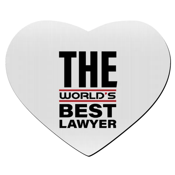 The world's best Lawyer — Mousepad heart 23x20cm