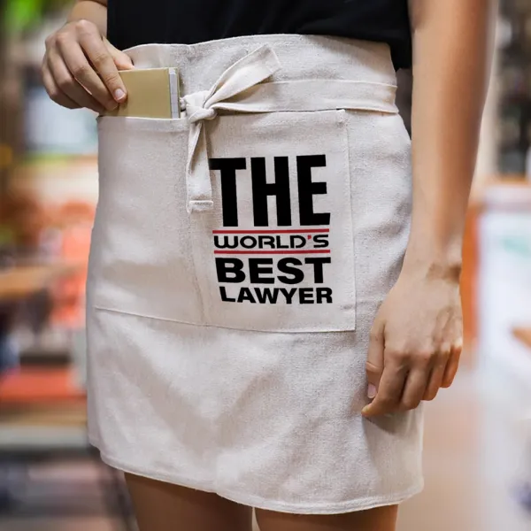 The world's best Lawyer — Ποδιά Μέσης με διπλή τσέπη Barista/Bartender, Beige