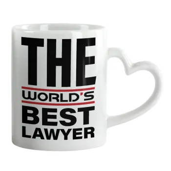 The world's best Lawyer, Κούπα καρδιά χερούλι λευκή, κεραμική, 330ml
