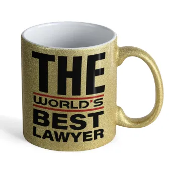 The world's best Lawyer, Κούπα Χρυσή Glitter που γυαλίζει, κεραμική, 330ml