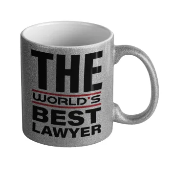 The world's best Lawyer, Κούπα Ασημένια Glitter που γυαλίζει, κεραμική, 330ml