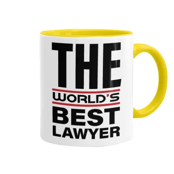 The world's best Lawyer, Κούπα χρωματιστή κίτρινη, κεραμική, 330ml