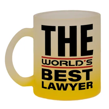 The world's best Lawyer, Κούπα γυάλινη δίχρωμη με βάση το κίτρινο ματ, 330ml