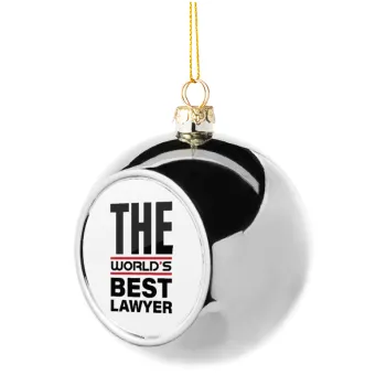 The world's best Lawyer, Silver 8cm Christmas tree ball ornament