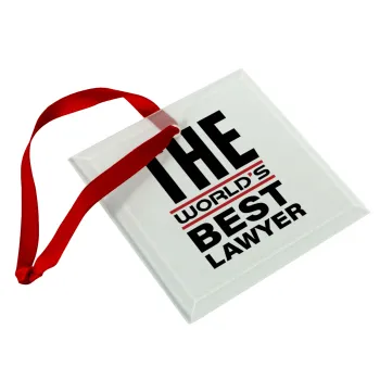 The world's best Lawyer, Στολίδι Χριστουγεννιάτικο στολίδι γυάλινο τετράγωνο 9x9cm