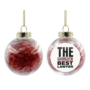The world's best Lawyer, Στολίδι Χριστουγεννιάτικη μπάλα δένδρου διάφανη με κόκκινο γέμισμα 8cm