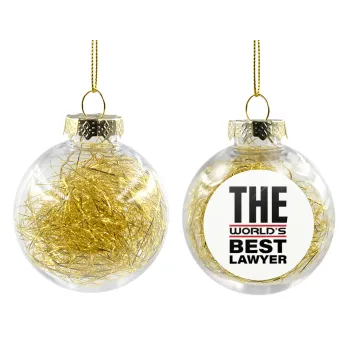 The world's best Lawyer, Στολίδι Χριστουγεννιάτικη μπάλα δένδρου διάφανη με χρυσό γέμισμα 8cm