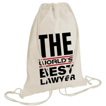 The world's best Lawyer, Τσάντα πλάτης πουγκί GYMBAG natural (28x40cm)