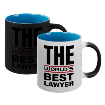 The world's best Lawyer, Κούπα Μαγική εσωτερικό μπλε, κεραμική 330ml που αλλάζει χρώμα με το ζεστό ρόφημα