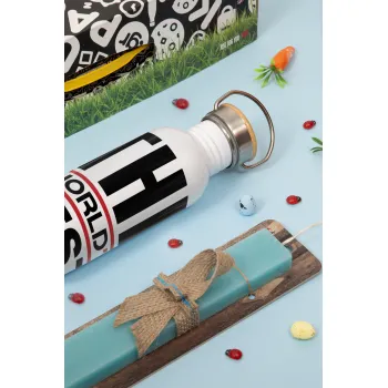 The world's best Lawyer, Πασχαλινή Λαμπάδα με παγούρι μεταλλικό (620ml, stainless steel) & κερί αρωματικό πλακέ (30cm) (ΤΙΡΚΟΥΑΖ)