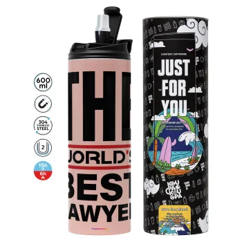 The world's best Lawyer, Tumbler stainless steel PINK 600ml