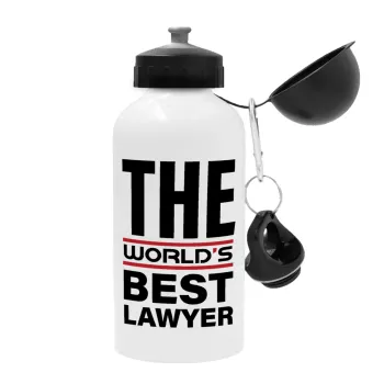 The world's best Lawyer, Metal water bottle, White, aluminum 500ml