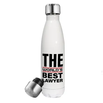 The world's best Lawyer, Metal mug thermos White (Stainless steel), double wall, 500ml